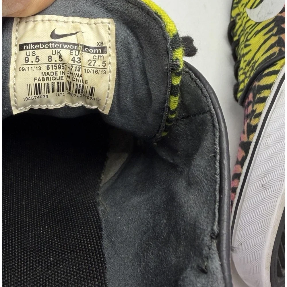 Nike Zoom Stefan Janoski SB Canvas Mens 9.5 Sneakers Shoes Tiger Pack Volt